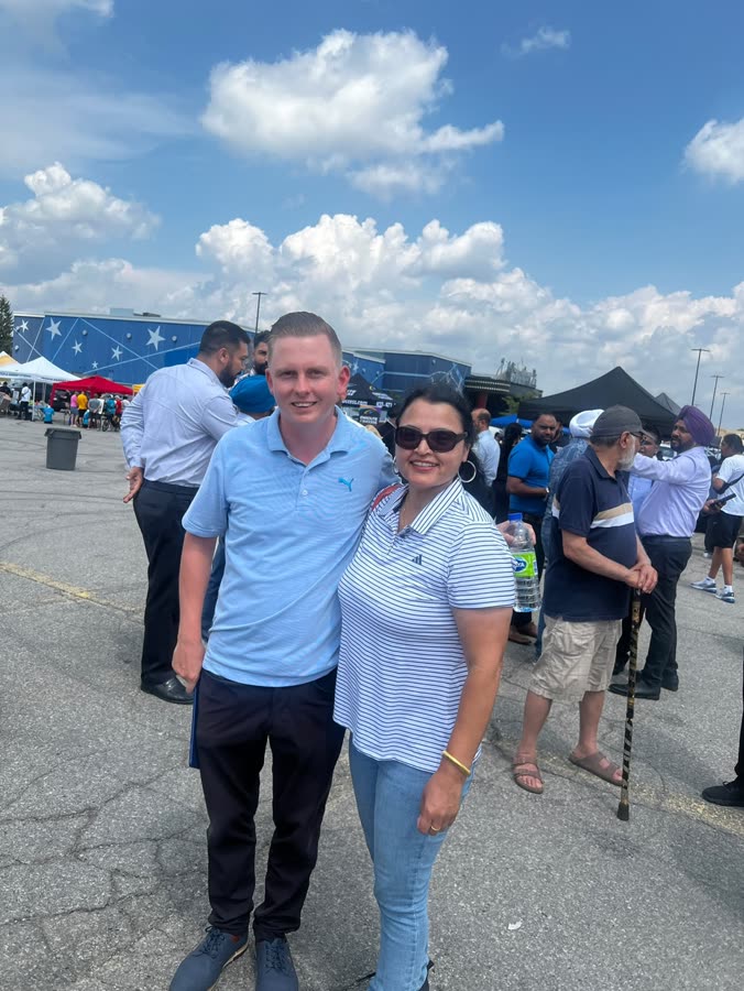 Meeting residents at a summer festival